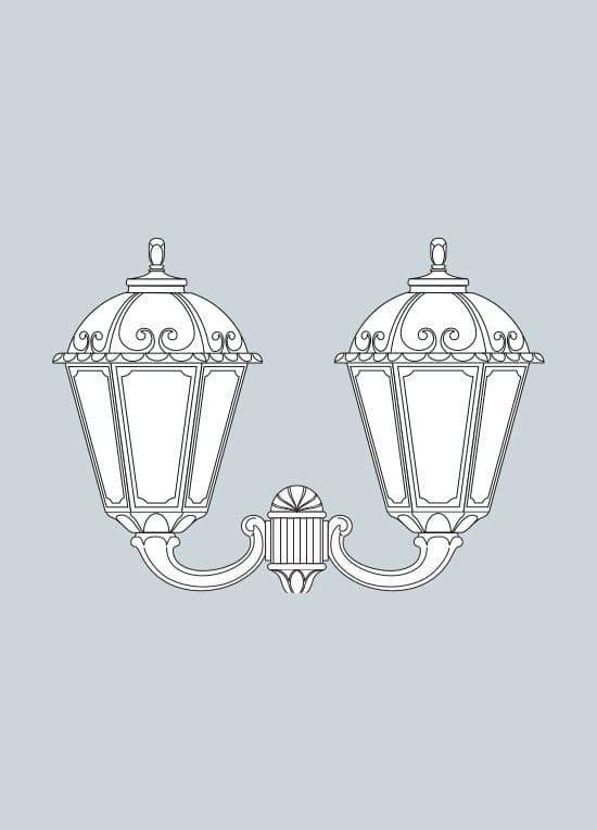 Aplica de iluminat LED pentru gradina, 630x740mm, 2 brate, E27, 2x6.5W, Fumagalli, Siloe, Mirra