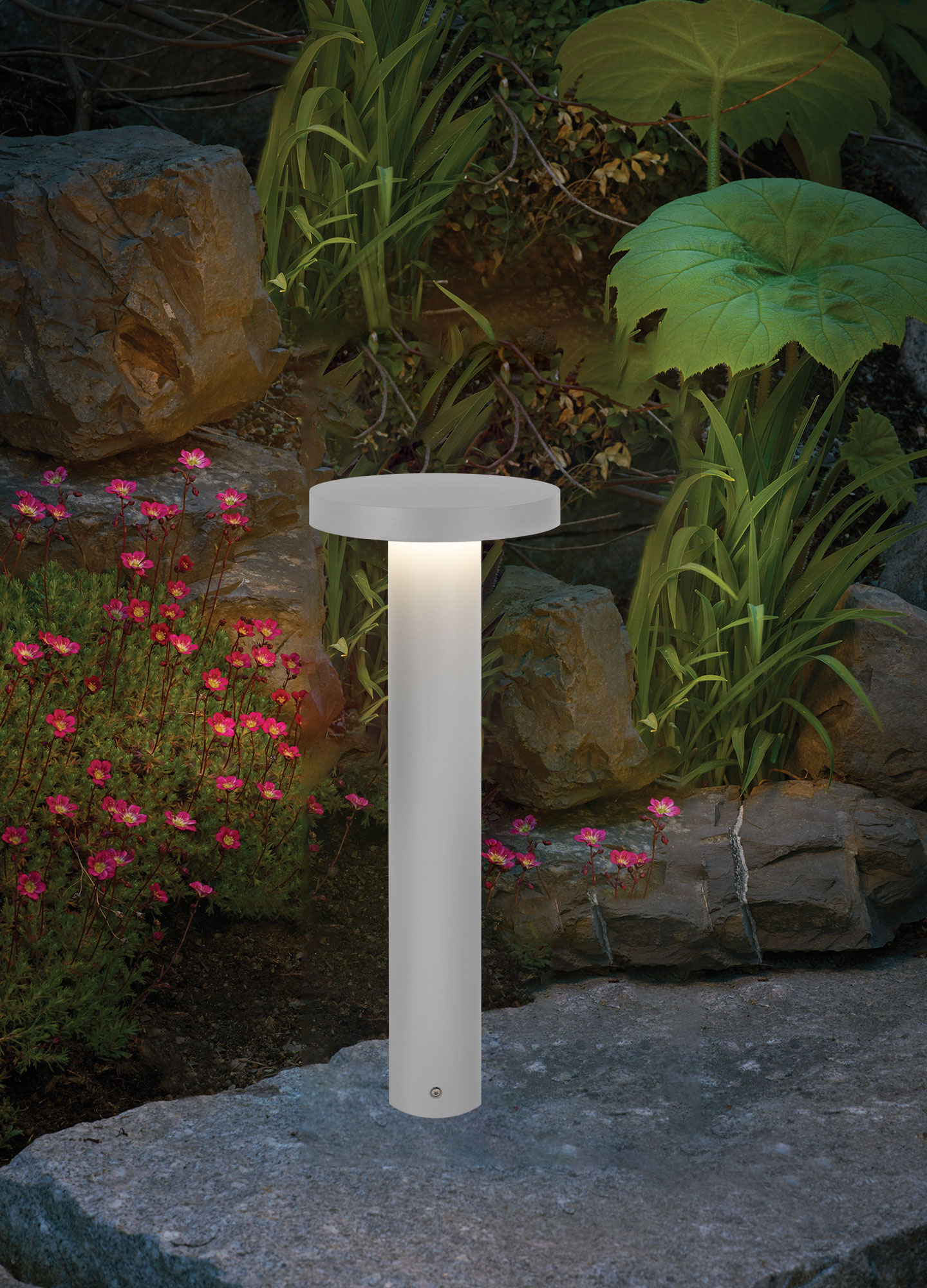 Stalp de iluminat ornamental pentru gradina echipat, aluminiu, 0.55ml, LED, 16W, 3000K, dimabil, Norlys, Borg