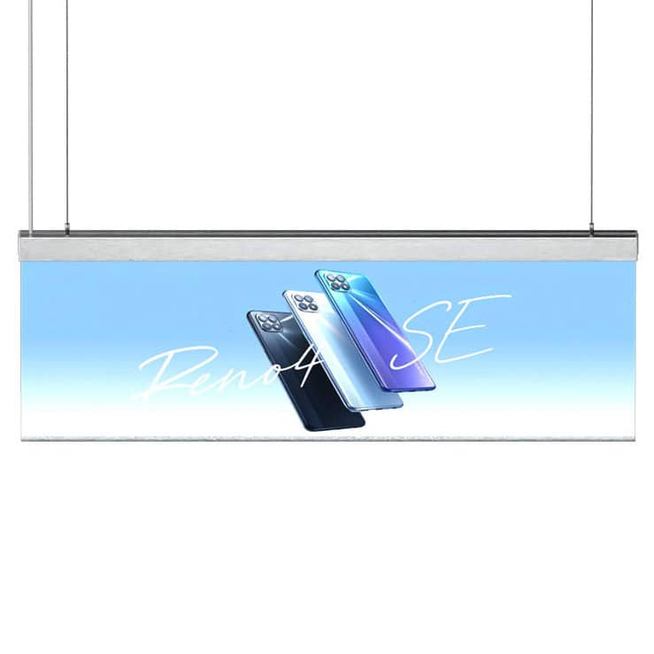 Panou publicitar LED suspendat bidirectional, H1, orizontal, 6000K