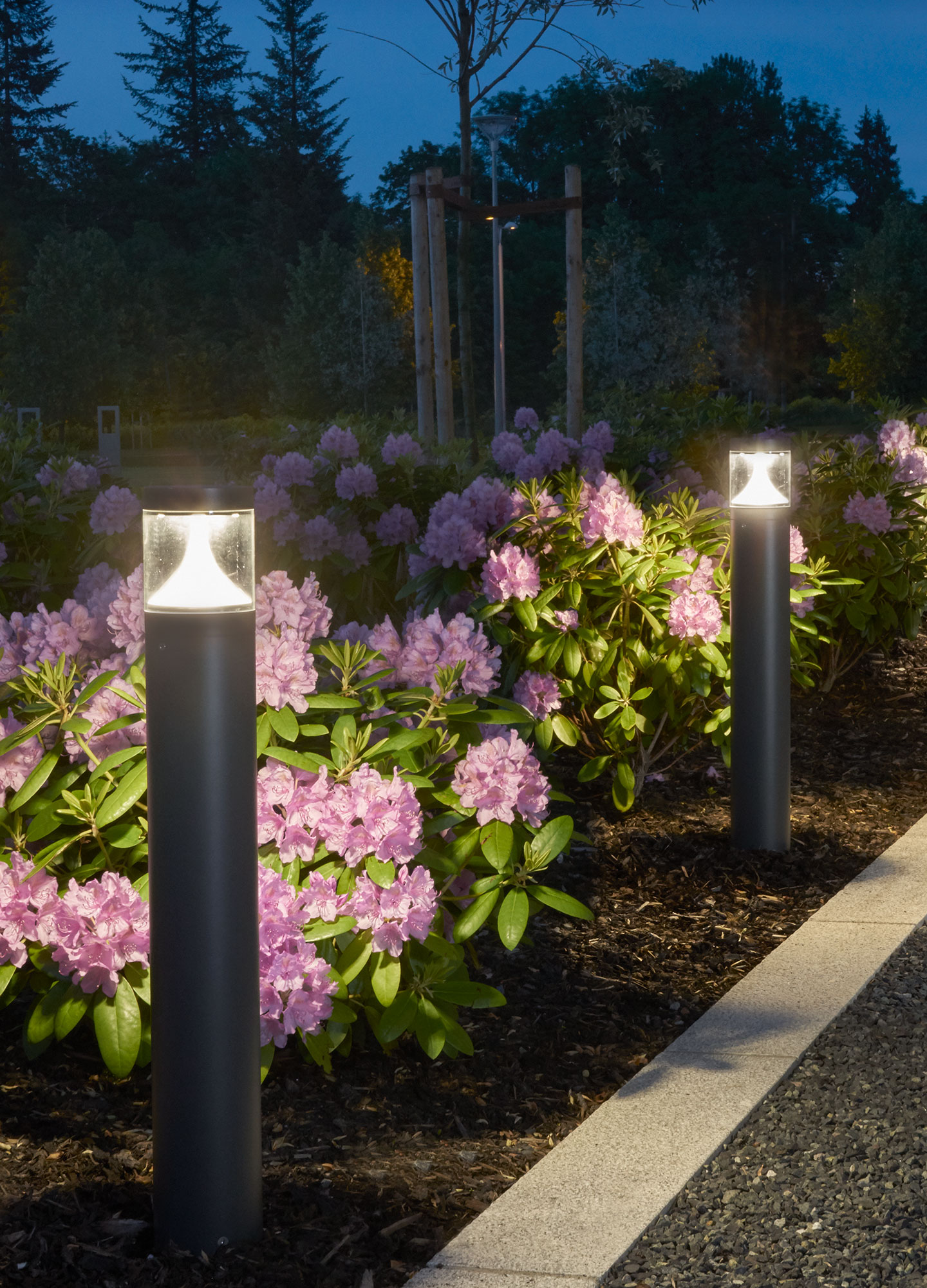 Stalp de iluminat ornamental pentru gradina echipat, grafit, 0.85ml, LED, 9.6W, 4000K, DALI, Norlys, Egersund Mini