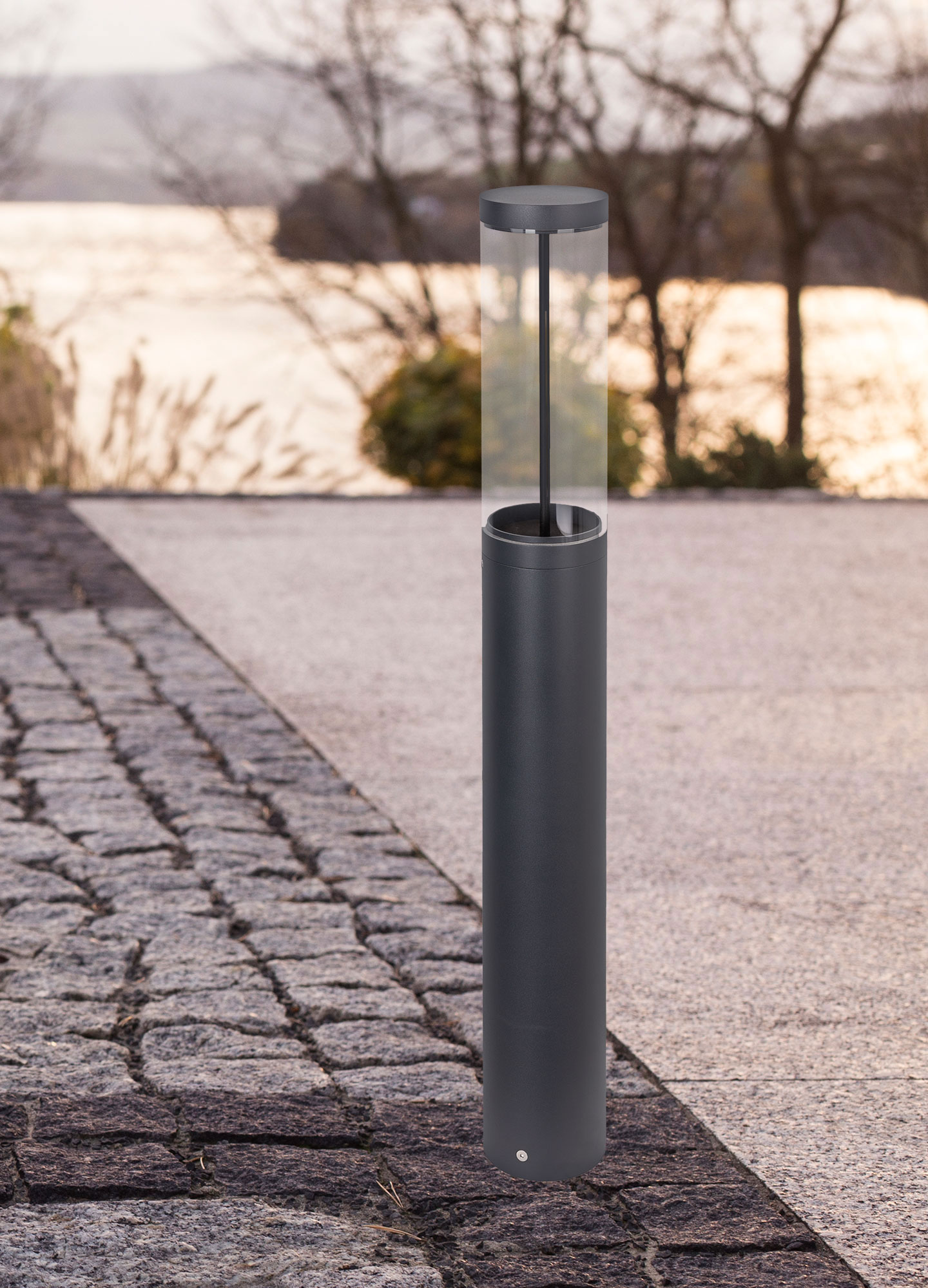 Stalp de iluminat ornamental pentru gradina echipat, grafit, 1.05ml, LED, 23.9W, 3000K, DALI2/NightDim, Norlys, Egersund Park