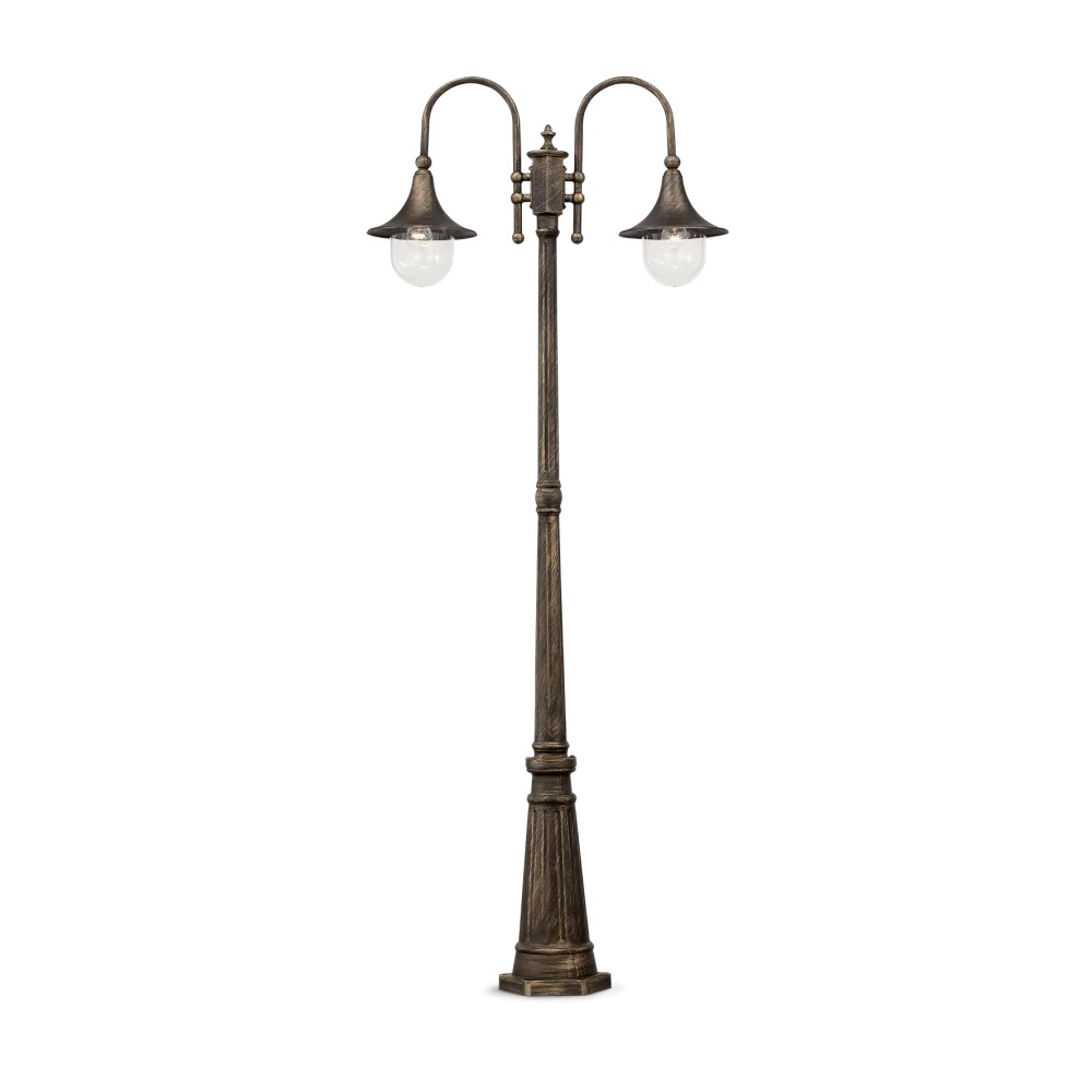Stalp de iluminat ornamental pentru gradina echipat , negru, 2.16ml, E27, 4000K, 2x52W, IP43, Cima, Ideal Lux
