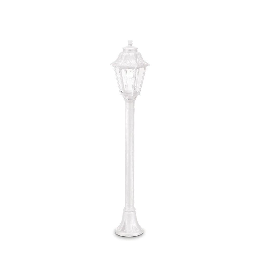 Stalp de iluminat ornamental pentru gradina echipat , alb, 1.1ml, E27, 4000K, 1x23W, IP55, Dafne, Ideal Lux