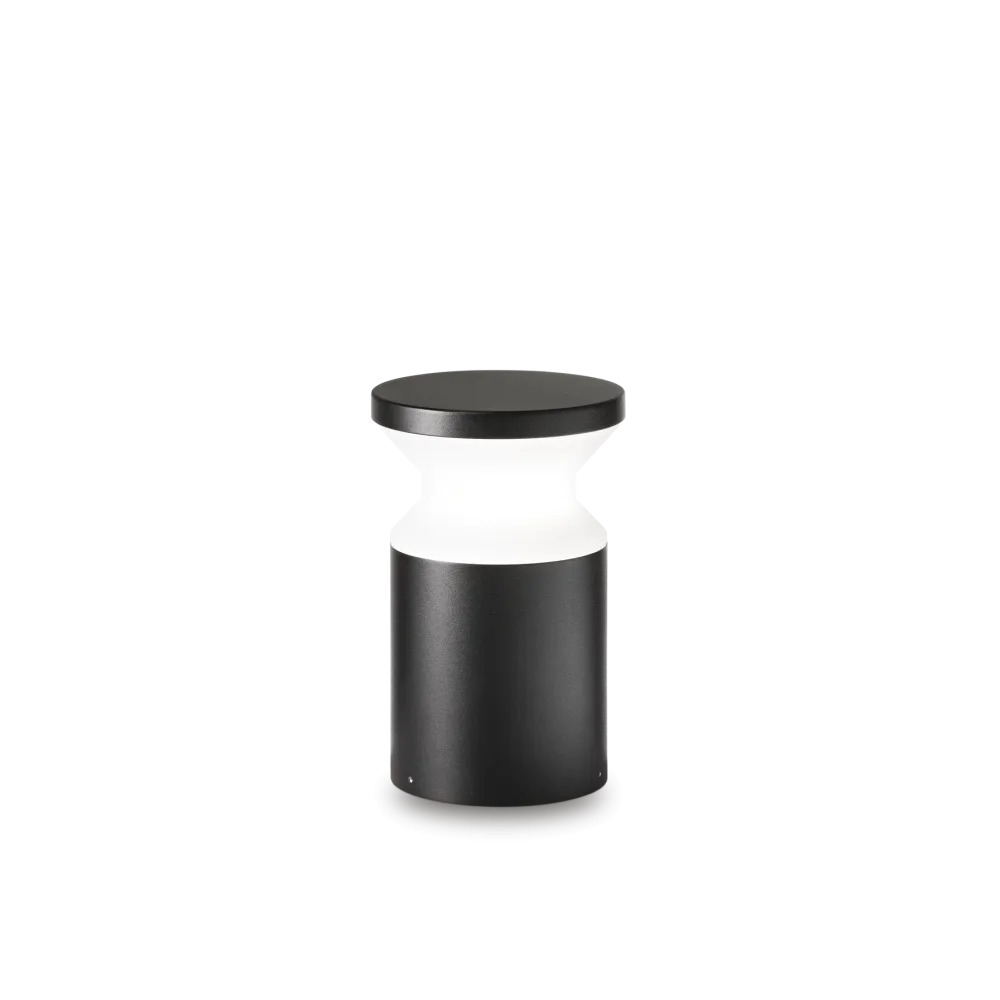 Stalp de iluminat modern pentru gradina echipat , negru, 0.22ml, E27, 4000K, 1x15W, IP65, Torre, Ideal Lux
