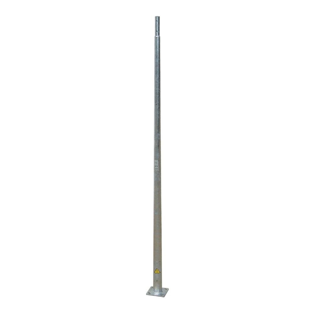 Stalp de iluminat stradal octogonal cu flansa neechipat, 6ml, gri, otel galvanizat, IP65, NVR