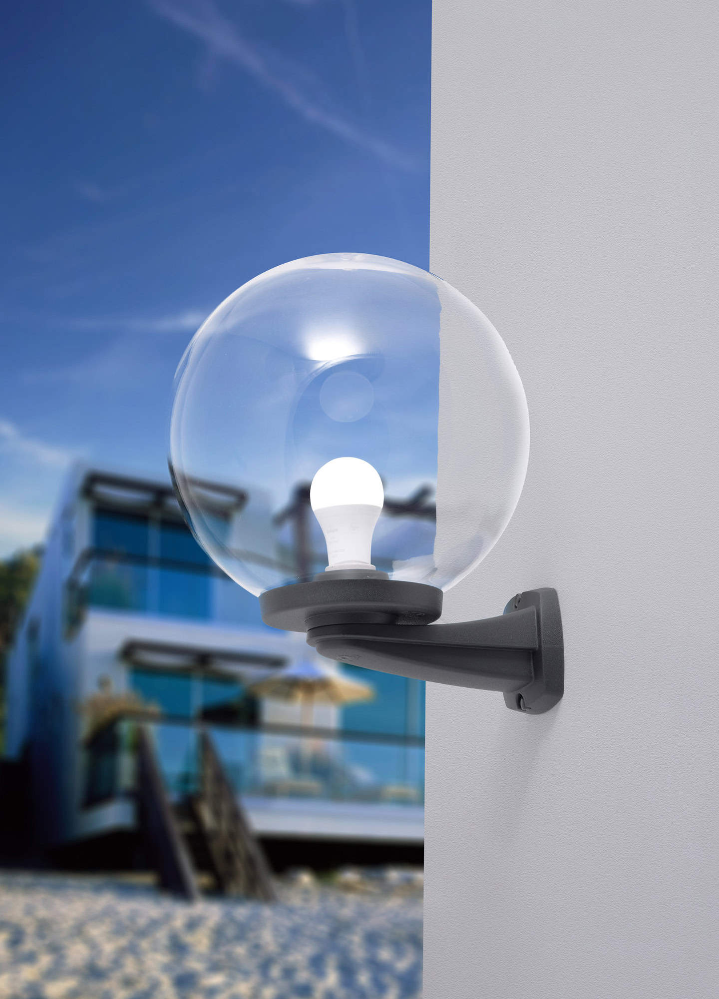 Aplica de iluminat LED pentru gradina, 380x320mm, E27, 8.5W, CCT set, IP55, Fumagalli, Globe 300 Modern, Nardo