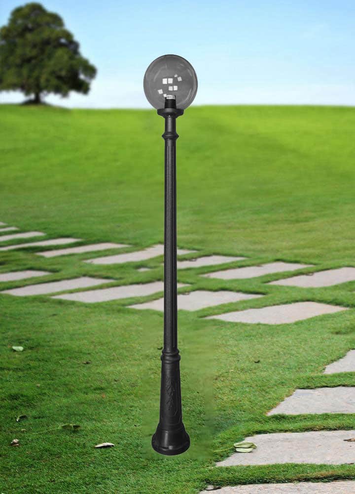 Stalp de iluminat ornamental pentru gradina echipat, 2.3ml, E27, 11W, CCT set, IP55, Fumagalli, Globe 300 Classic, Ricu