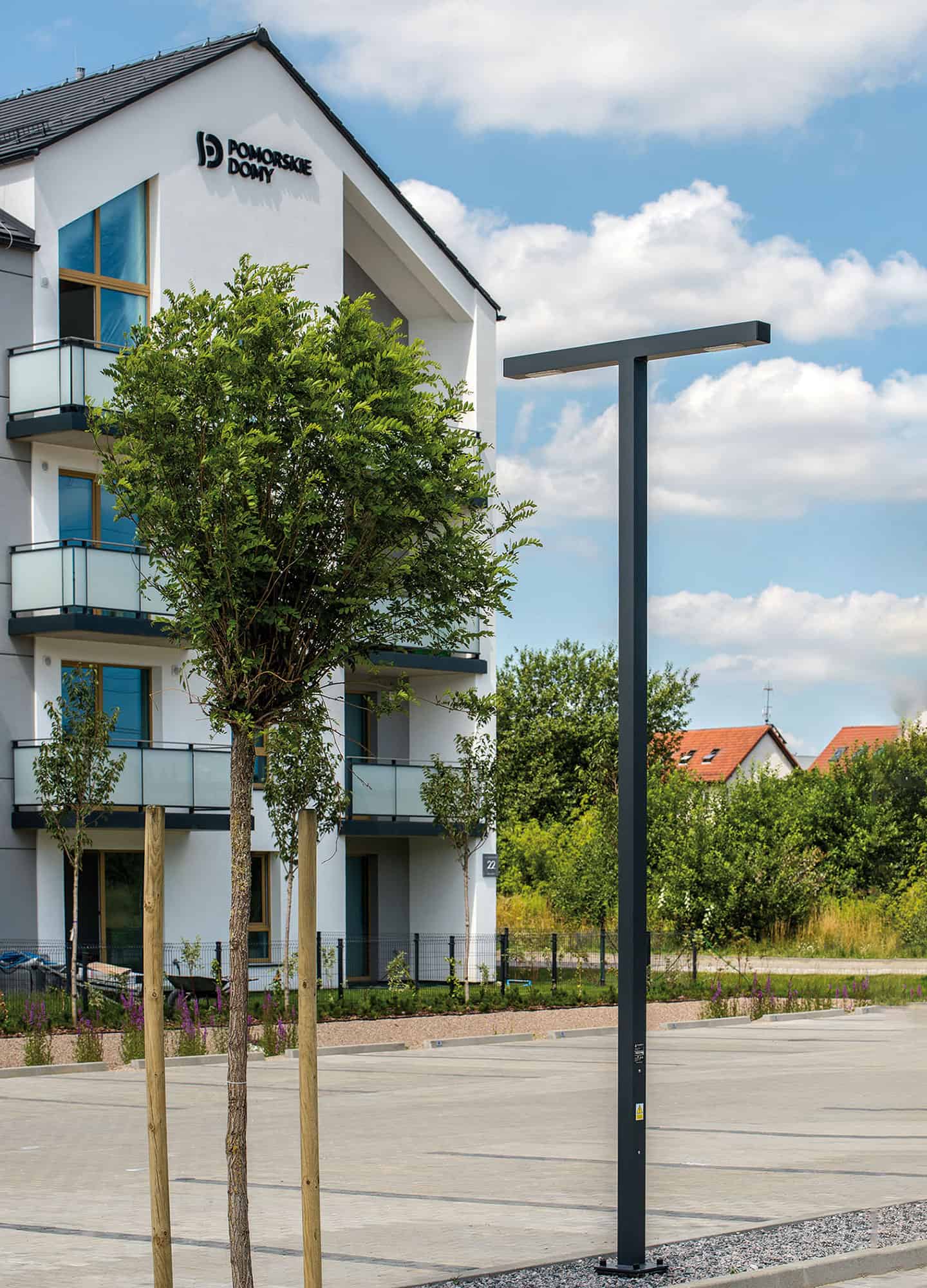 Stalp de iluminat stradal modern echipat, 5ml, LED, 4000K, 2 brate, 2x24W, IP65, Way, ElmarCo