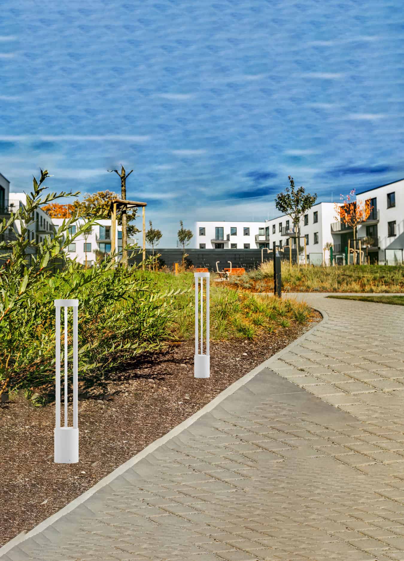 Stalp de iluminat modern pentru gradina echipat, 1.2ml, 6.5W, LED, 4000K, IP65, Bover O LO, ElmarCo