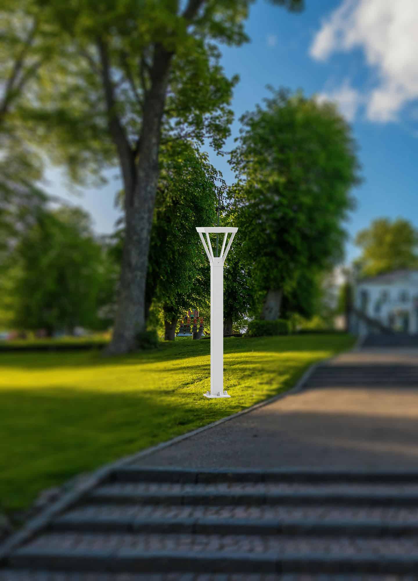Stalp de iluminat modern pentru gradina echipat, 1.2ml, 6.5W, LED, 4000K, IP65, Walia LO, ElmarCo