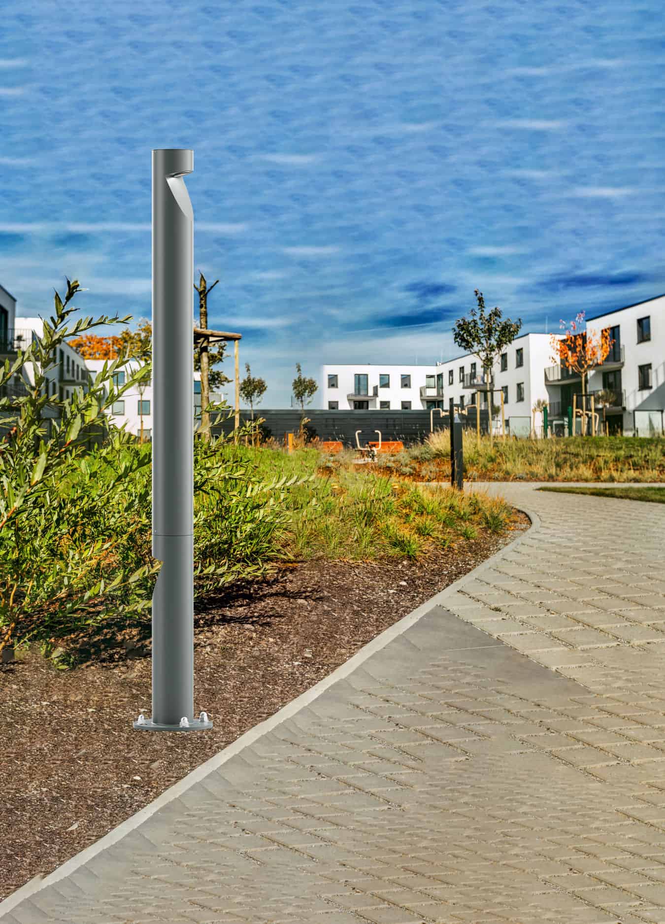 Stalp de iluminat modern pentru gradina echipat, 1.8ml, 16W, LED, 4000K, IP65, Bolux LO, ElmarCo