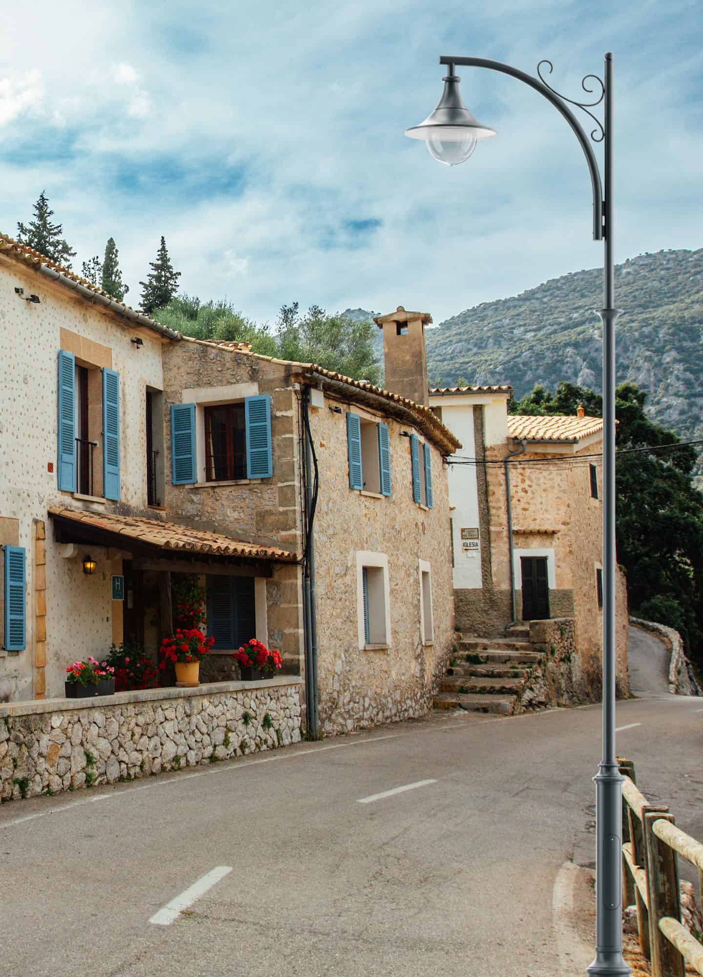 Stalp de iluminat stradal ornamental neechipat, 1 brat, 5.5ml, IP65, Krakus, ElmarCo