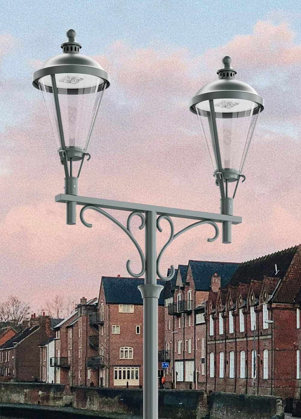 Corp de iluminat LED pentru stalp stradal, 4000K, 380x380x700mm, 48W, IP65, Aria, ElmarCo