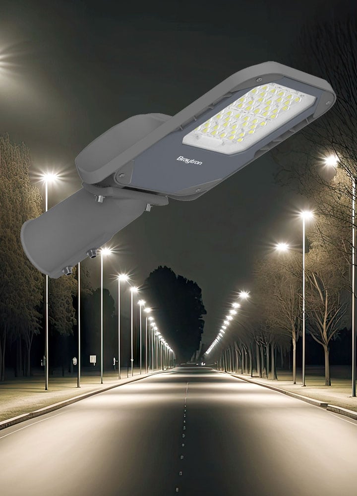 Corp de iluminat LED pentru stalp stradal, 4000K, gri, 29.5W, 4500lm, IP66