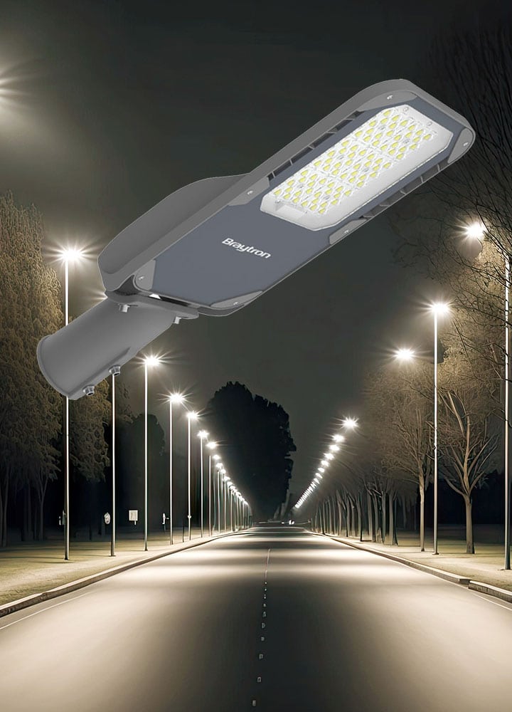 Corp de iluminat LED pentru stalp stradal, 4000K, gri, 56.5W, 7900lm, IP66