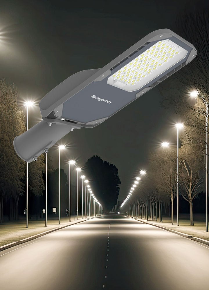 Corp de iluminat LED pentru stalp stradal, 4000K, gri, 82W, 11600lm, IP66