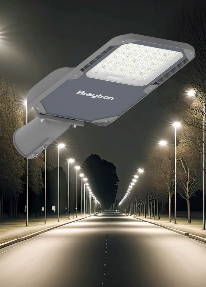 Corp de iluminat LED pentru stalp stradal, 4000K, gri, 112W, 16300lm, IP66