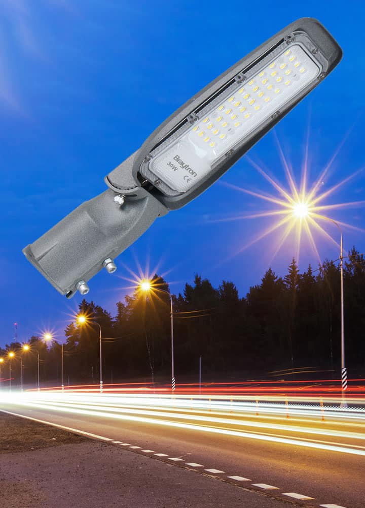 Corp de iluminat LED pentru stalp stradal, 4000K, gri, 30W, 3300lm, IP66