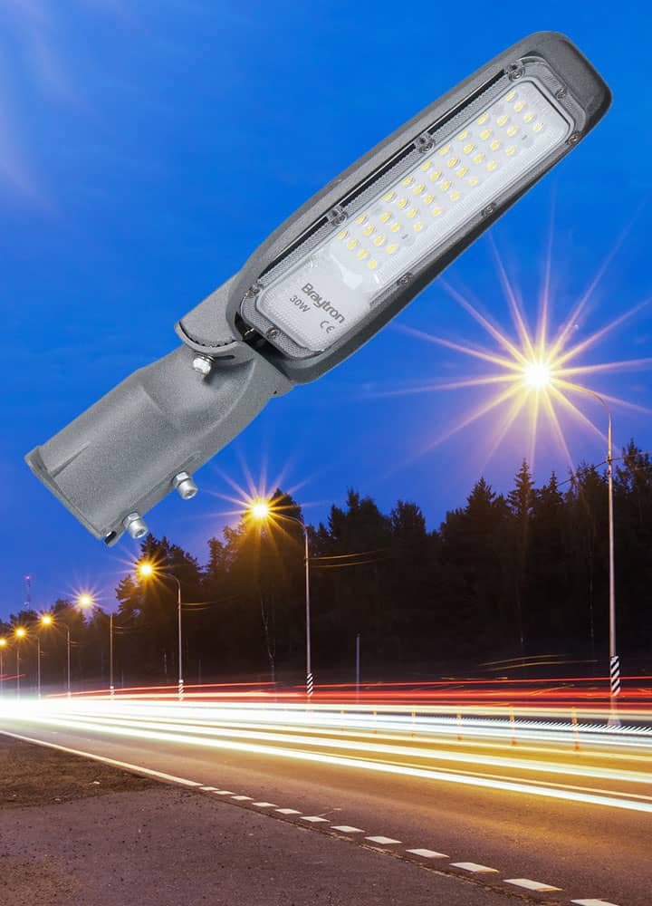 Corp de iluminat LED pentru stalp stradal, 6500K, gri, 30W, 3300lm, IP66