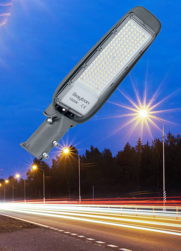 Corp de iluminat LED pentru stalp stradal, 4000K, gri, 100W, 11000lm, IP66
