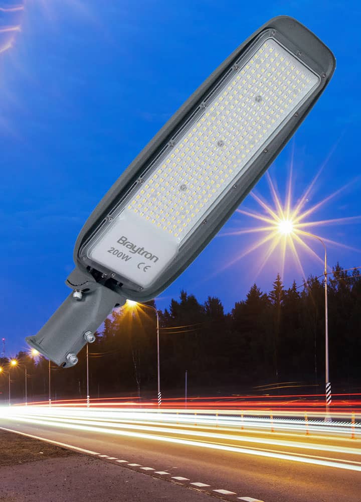 Corp de iluminat LED pentru stalp stradal, 4000K, gri, 200W, 22000lm, IP66