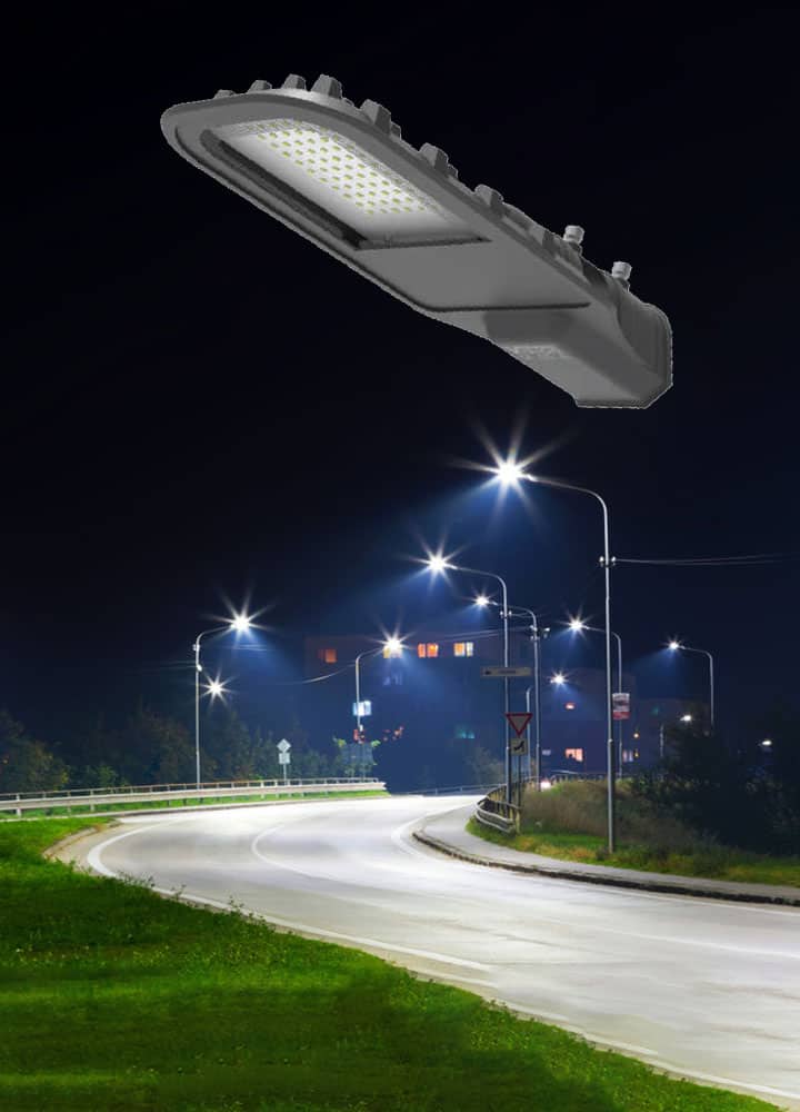 Corp de iluminat LED pentru stalp stradal, 3000K, negru, 50W, 6000lm, IP65