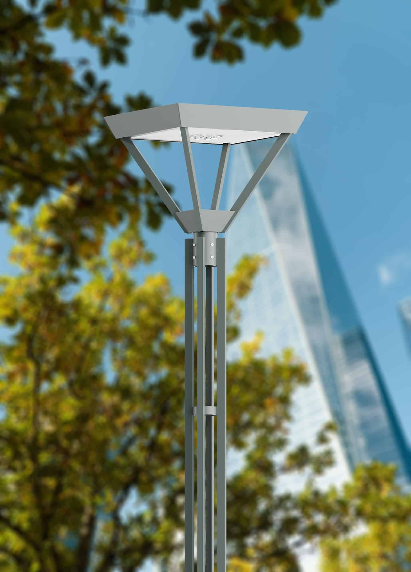 Corp de iluminat LED pentru stalp stradal, 4000K, 470x470x450mm, 24W, IP65, Ottawa, ElmarCo