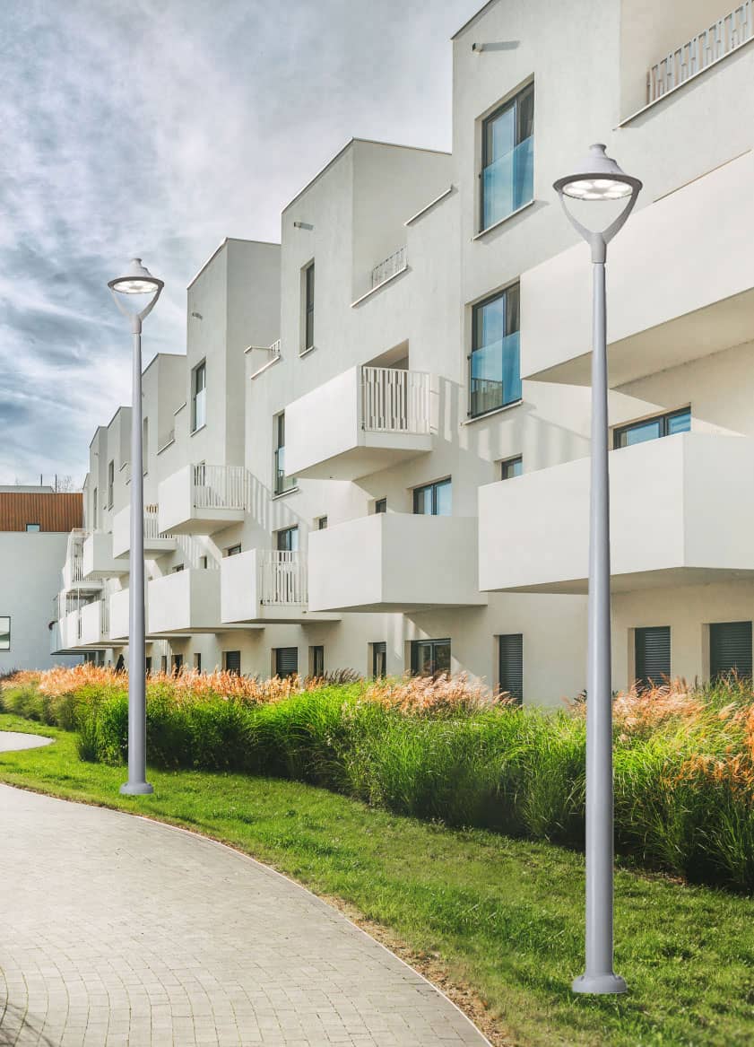 Stalp de iluminat stradal modern echipat, 5.8ml, GX53, 9x10W, CCT set, IP55, Fumagalli, EcoBeppe 500, Akille 5000