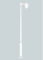 Stalp de iluminat modern pentru gradina echipat, 4.3ml, E27, 15W, CCT set, IP55, Fumagalli, Sergio, Ektor 4000 Midipilar