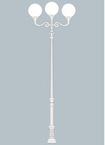 Stalp de iluminat ornamental pentru gradina echipat, 2+1 brate, 4.3ml, H.FC1, E27, Fumagalli, Globe 400 Classic, Karmel 3500 Adam