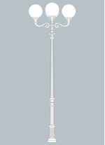 Stalp de iluminat ornamental pentru gradina echipat, 3+1 brate, 4.8ml, H.FC6, E27, Fumagalli, Globe 400 Classic, Karmel 4000 Adam