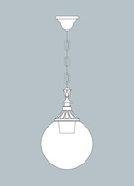 Pendul de iluminat pentru gradina, 1ml, H.FC6, E27, Fumagalli, Globe 500 Classic, Sichem