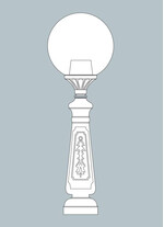 Stalp de iluminat ornamental pentru gradina echipat, 1.5ml, H.FC6, E40, Fumagalli, Globe 500 Classic, Ermon.R