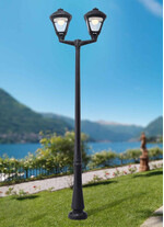 Stalp de iluminat modern pentru gradina echipat, 3ml, 3 brate, E27, 3x6.5W, Fumagalli, Sergio, Vanni 2500 Iole