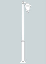 Stalp de iluminat modern pentru gradina echipat, 3ml, 1 brat, E27, 50W, 3000K, Fumagalli, Sergio, Ektor 3000 Iole