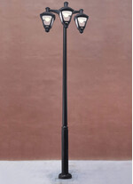 Stalp de iluminat modern pentru gradina echipat, 3.8ml, 3 brate, E27, 3x6.5W, Fumagalli, Sergio, Ektor 3500 Midipilar