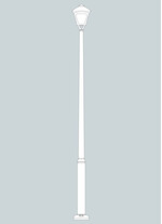Stalp de iluminat modern pentru gradina echipat, 3.9ml, E27, 50W, 4000K, Fumagalli, Sergio, Ektor 3500 Midipilar