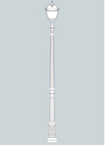 Stalp de iluminat ornamental pentru gradina echipat, 3.5ml, E27, 8.5W, CCT set, IP55, Fumagalli, Simon, Karmel 3000