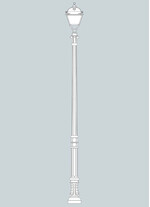 Stalp de iluminat ornamental pentru gradina echipat, 4ml, GX53, 4x10W, CCT set, IP55, Fumagalli, Simon, Karmel 3500