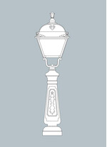 Stalp de iluminat ornamental pentru gradina echipat, 1.7ml, E27, 50W, 4000K, Fumagalli, Pietro, Ermon.R