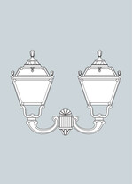 Aplica de iluminat LED pentru gradina, 620x720mm, 2 brate, E27, 2x50W, 4000K, Fumagalli, Tobia, Mirra