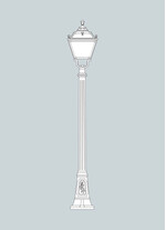 Stalp de iluminat ornamental pentru gradina echipat, 2ml, E27, 15W, CCT set, IP55, Fumagalli, Tobia, Artu'