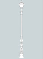 Stalp de iluminat ornamental pentru gradina echipat, 3.6ml, E27, 50W, 3000K, Fumagalli, Tobia, Tabor