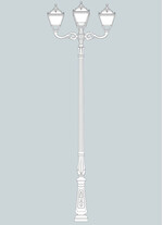 Stalp de iluminat ornamental pentru gradina echipat, 4.2ml, 3+1 brate, E27, 4x30W, CCT set, IP55, Fumagalli, Tobia, Horeb Adam