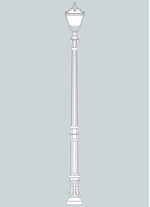 Stalp de iluminat ornamental pentru gradina echipat, 4ml, E27, 50W, 3000K, Fumagalli, Tobia, Karmel 3500