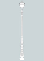 Stalp de iluminat ornamental pentru gradina echipat, 3.6ml, GX53, 4x10W, CCT set, IP55, Fumagalli, Tobia, Tabor