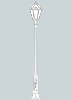 Stalp de iluminat ornamental pentru gradina echipat, 2.5ml, E27, 6.5W, Fumagalli, Siloe, Ricu
