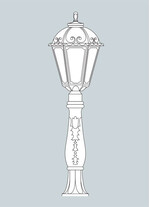 Stalp de iluminat ornamental pentru gradina echipat, 1.2ml, E27, 30W, CCT set, IP55, Fumagalli, Siloe, Iafet.R