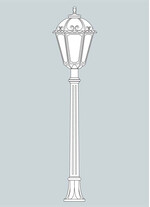 Stalp de iluminat ornamental pentru gradina echipat, 1.6ml, E27, 50W, 4000K, Fumagalli, Siloe, Aloe'.R