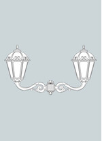 Aplica de iluminat LED pentru gradina, 750x1120mm, 2 brate, E27, 2x8.5W, CCT set, IP55, Fumagalli, Siloe, Eva